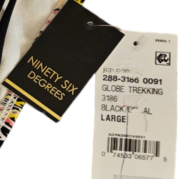 NINETY SIX DEGREES NWT BIKINI SWIMSUIT WOMAN'S LARGE HIPPIE PRINT WITH TASSELS - Picture 6 of 8